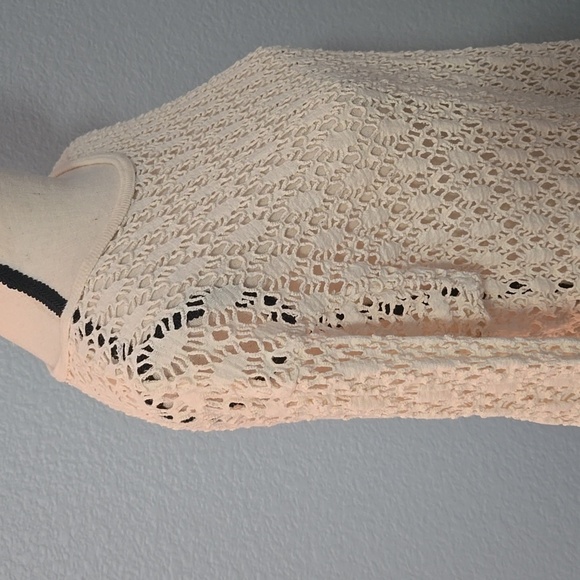 Vintage PACIFIC CONNECTIONS knit crochet sweater 90S Y2K One Size M/L Cream - Picture 9 of 16